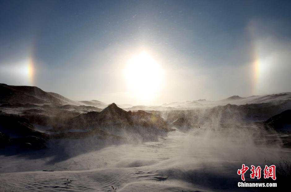 新疆风雪天气 阿勒泰现“幻日”景观网友称醉了！