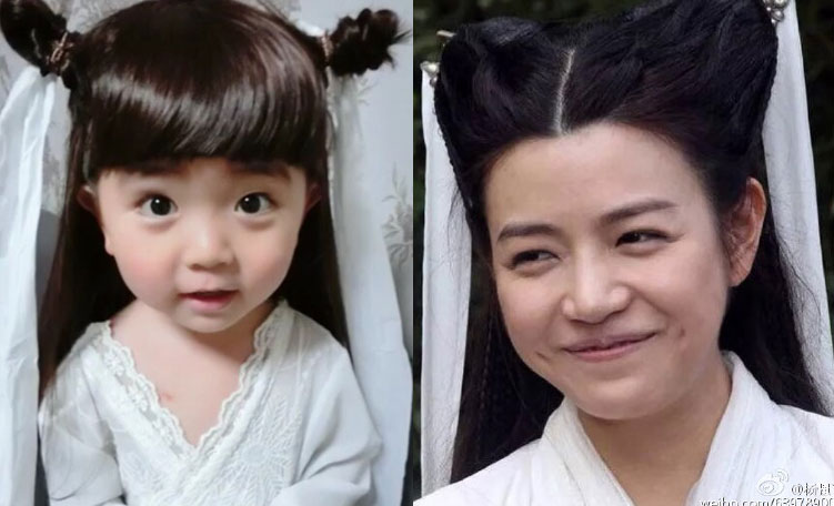 男版小龙女萌翻了 眼神无辜露性感小香肩（组图）