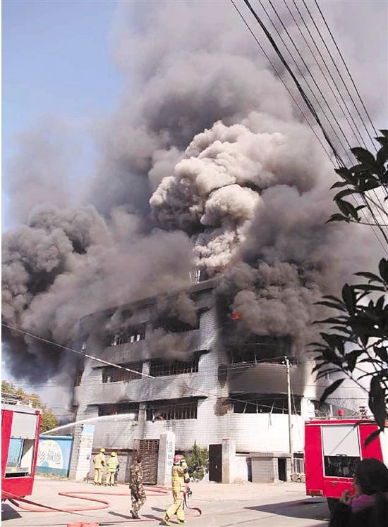浙江一化妆品厂发生火灾 目击者：像火山爆发