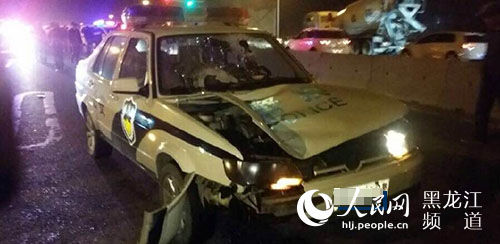 哈尔滨一警车撞死1名行人 事故原因正在调查(图)