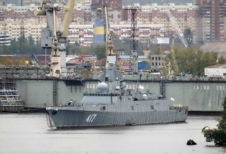 俄22350型护卫舰首舰已基本完工 现进行消磁工作